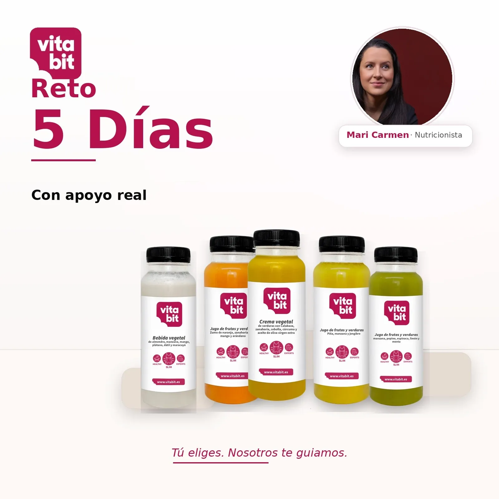 Reto 5 Días de Vitabit: 25 botellas de jugos, bebidas vegetales y cremas