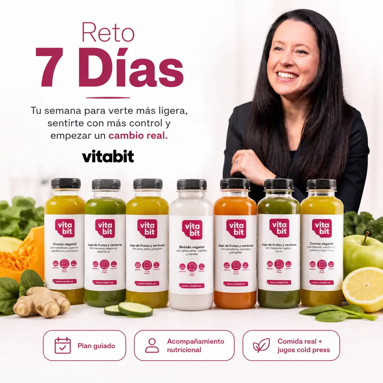 Reto 7 Días de Vitabit: 35 botellas de jugos, bebidas vegetales y cremas